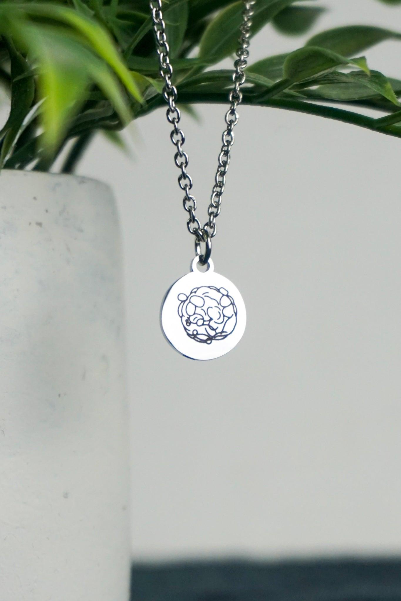 Embryo Essence - Stainless Heart, Circle, Oval Pendant Necklace - Remembryo