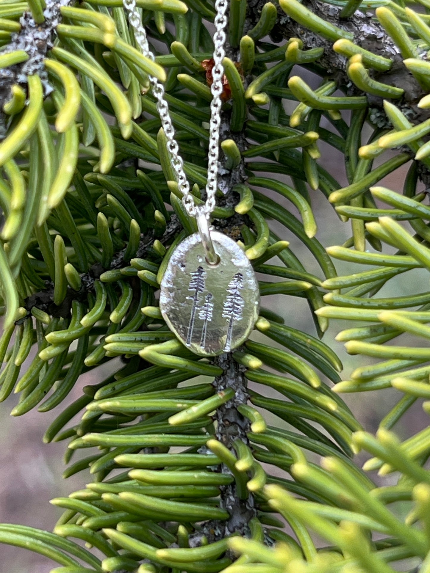 Inspired by Nature - Silver Nugget Pendant Necklace